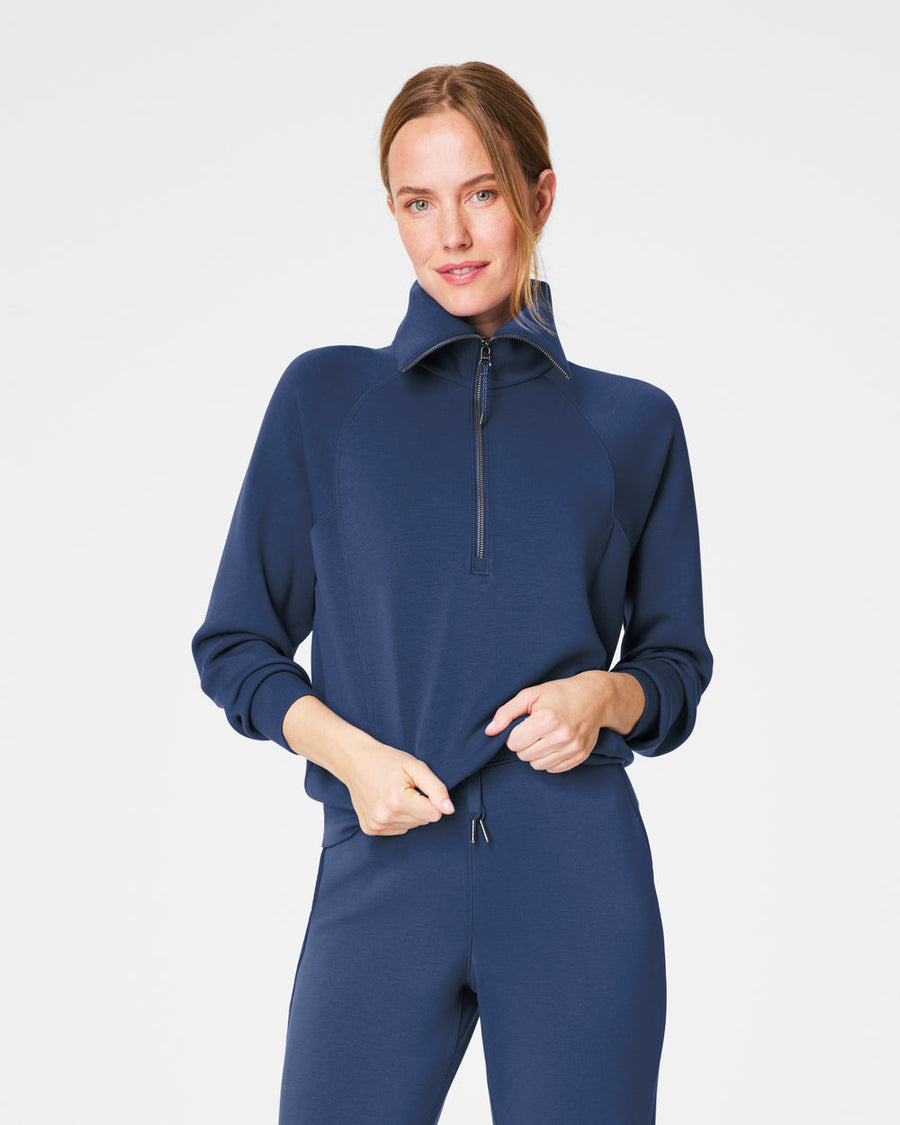 SPANX FADED INDIGO AIRESSENTIALS HALF ZIP