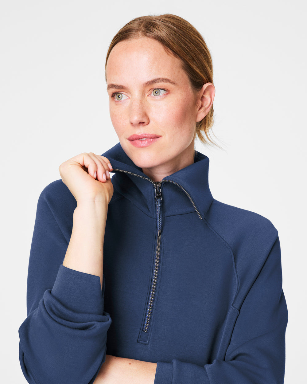 SPANX FADED INDIGO AIRESSENTIALS HALF ZIP