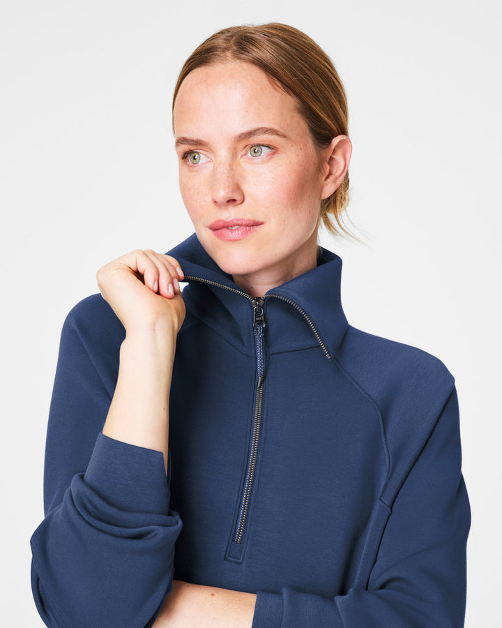 SPANX FADED INDIGO AIRESSENTIALS HALF ZIP