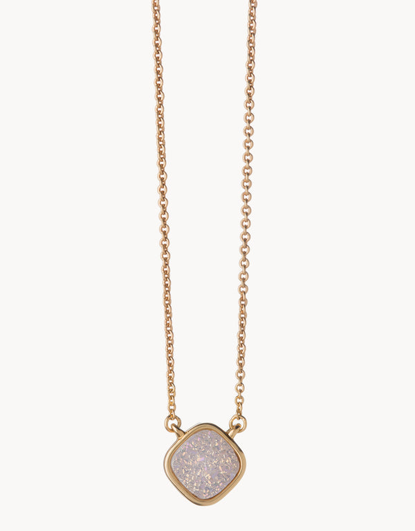 SEA LA VIE BREATHE 18" GOLD CREAM DRUZY NECKLACE