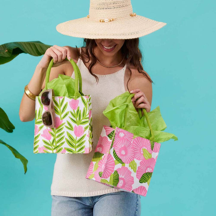 Pink Poppy Papaver Itsy Bitsy Reusable Gift Bag Tote