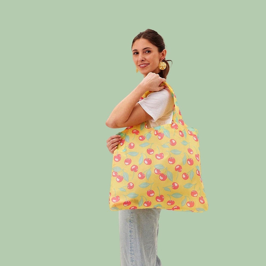 CHERRIES BLU REUSABLE SHOPPER TOTE