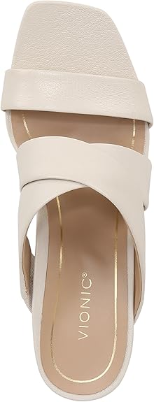 VIONIC MERLOT CREAM CROSS STRAP HEEL