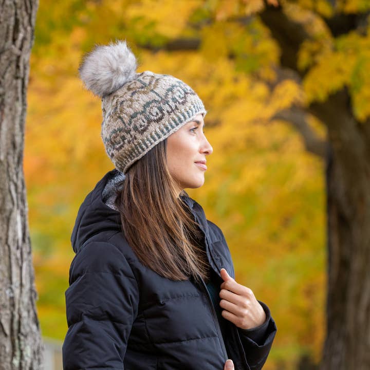 Natalia Light Natural Wool Knit Beanie