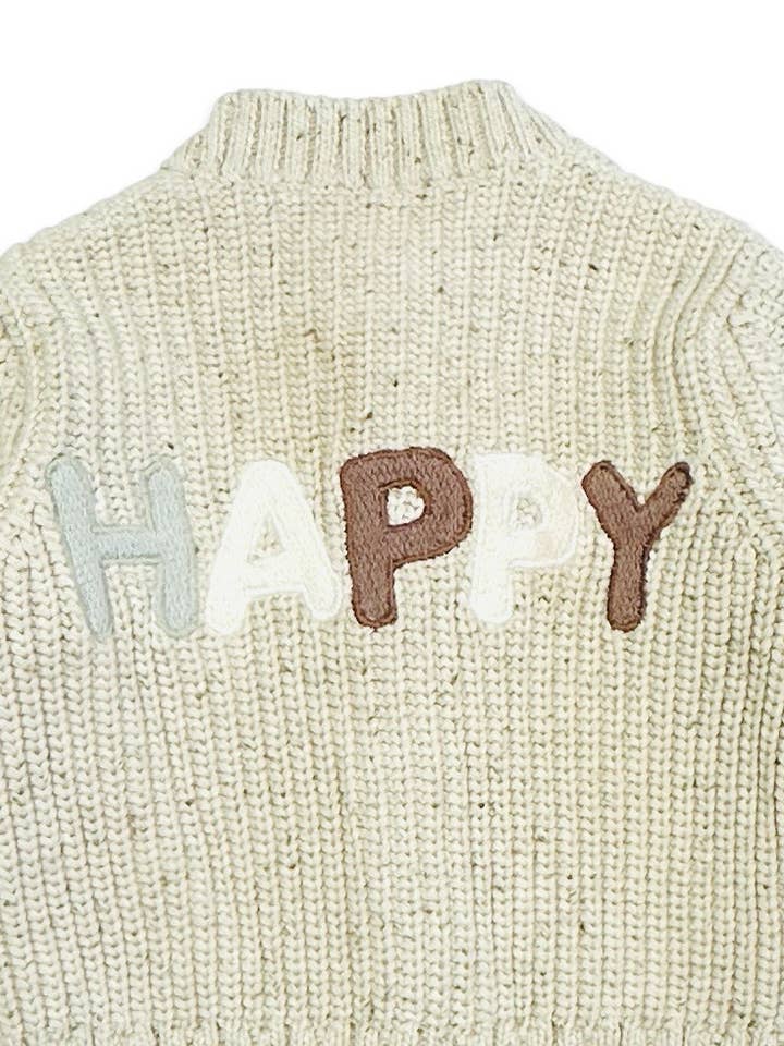 HAPPY CHUNKY KNIT BABY SWEATER