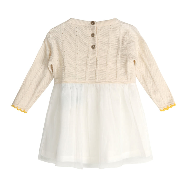 LEMON EMBROIDERED CABLE KNIT TUTU DRESS