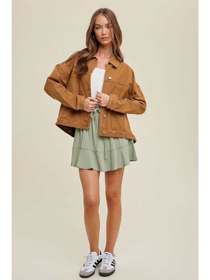 CAMEL MUST-HAVE PLEAT BACK JACKET