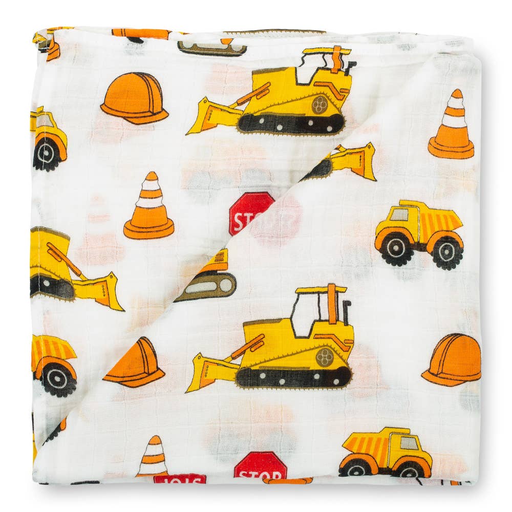 UNDER CONSTRUCTION MUSLIN SWADDLE BLANKET