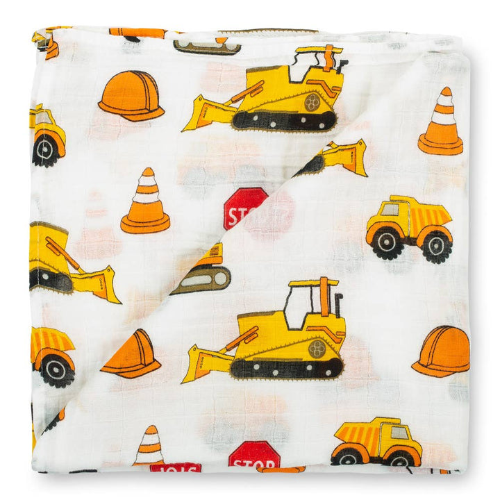 UNDER CONSTRUCTION MUSLIN SWADDLE BLANKET
