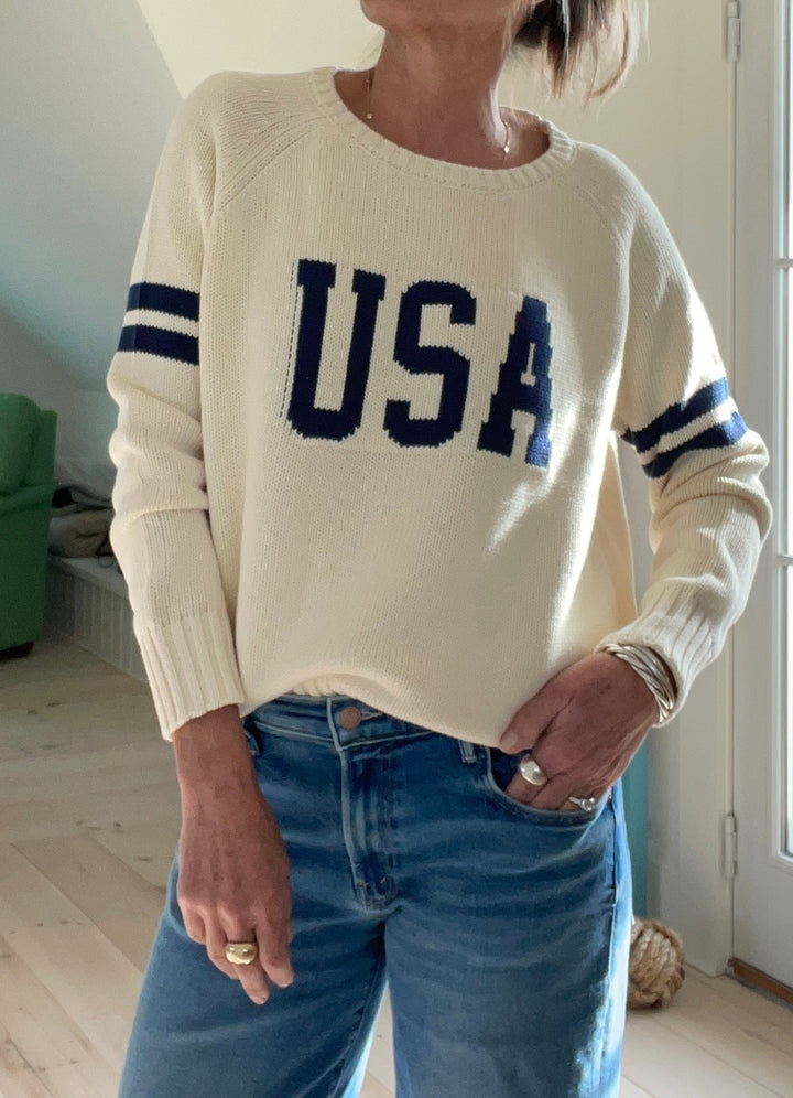 CREAM USA CAMPUS COTTON SWEATER