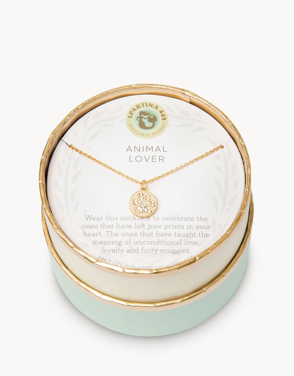 SEA LA VIE ANIMAL LOVER PAW 18" GOLD NECKLACE