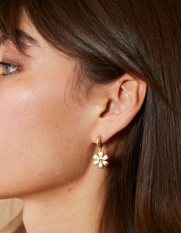 GOLD CHICORY CRYSTAL EARRINGS