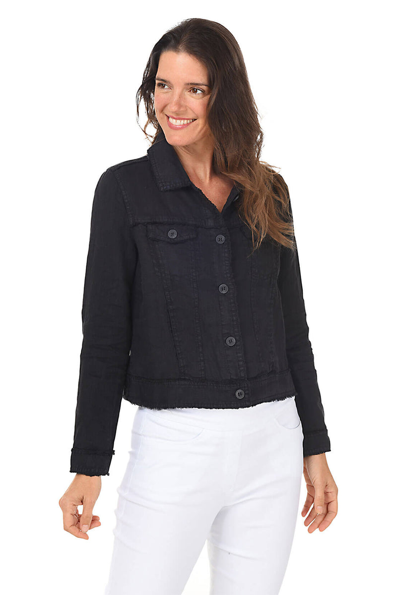 BLACK ABBY LINEN JACKET