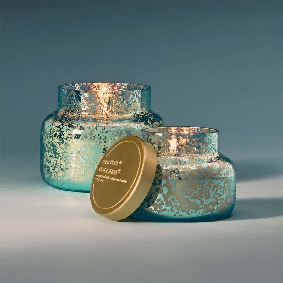 AQUA OPALINE VOLCANO PETITE 8 OZ CANDLE