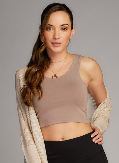 MOCHA BAMBOO CROP TANK