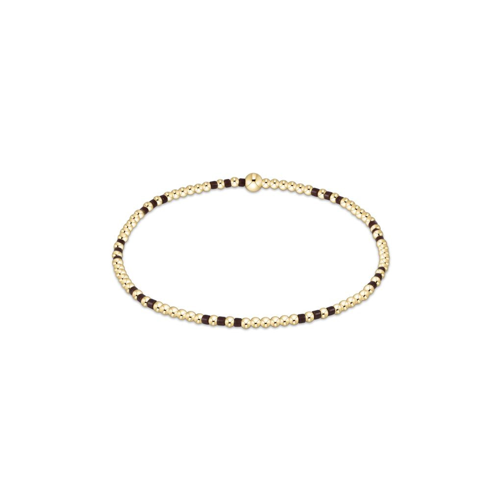 CHOCOLATE HOPE JOY PATTERN 2MM BEAD BRACELET