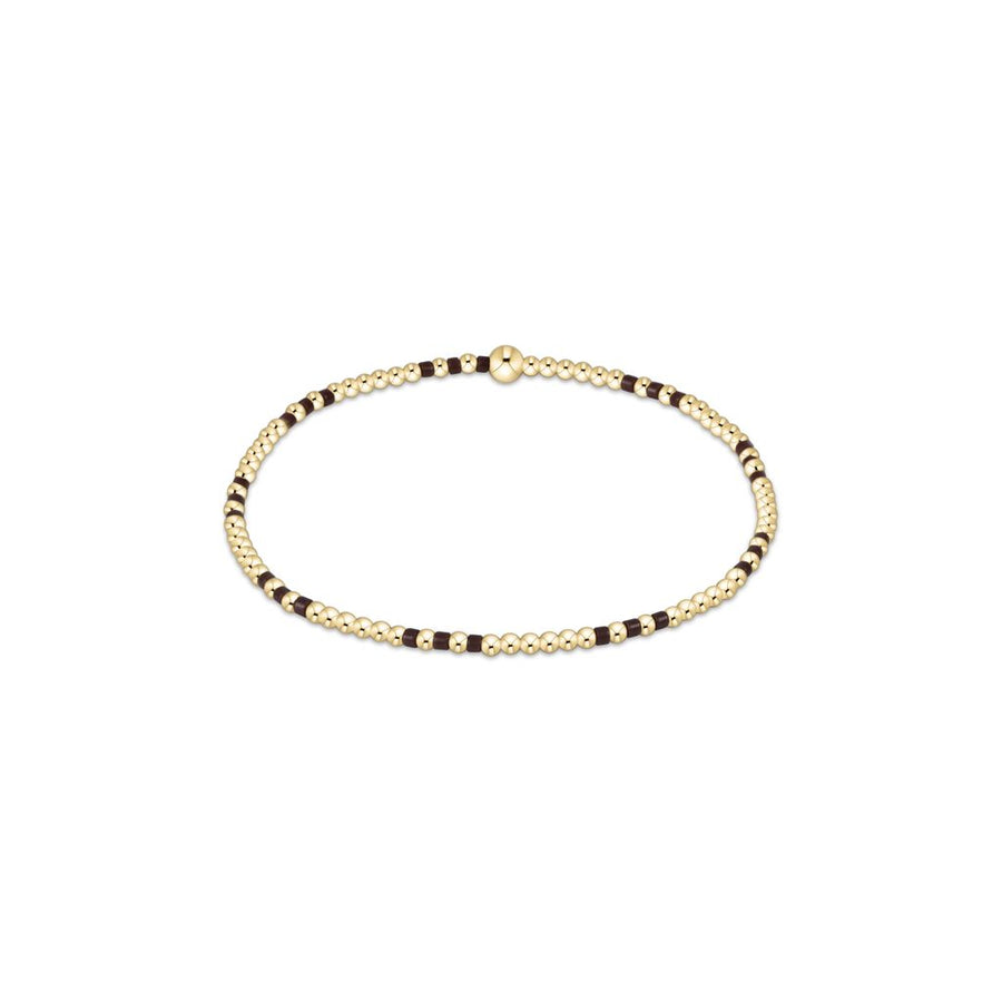 CHOCOLATE HOPE JOY PATTERN 2MM BEAD BRACELET