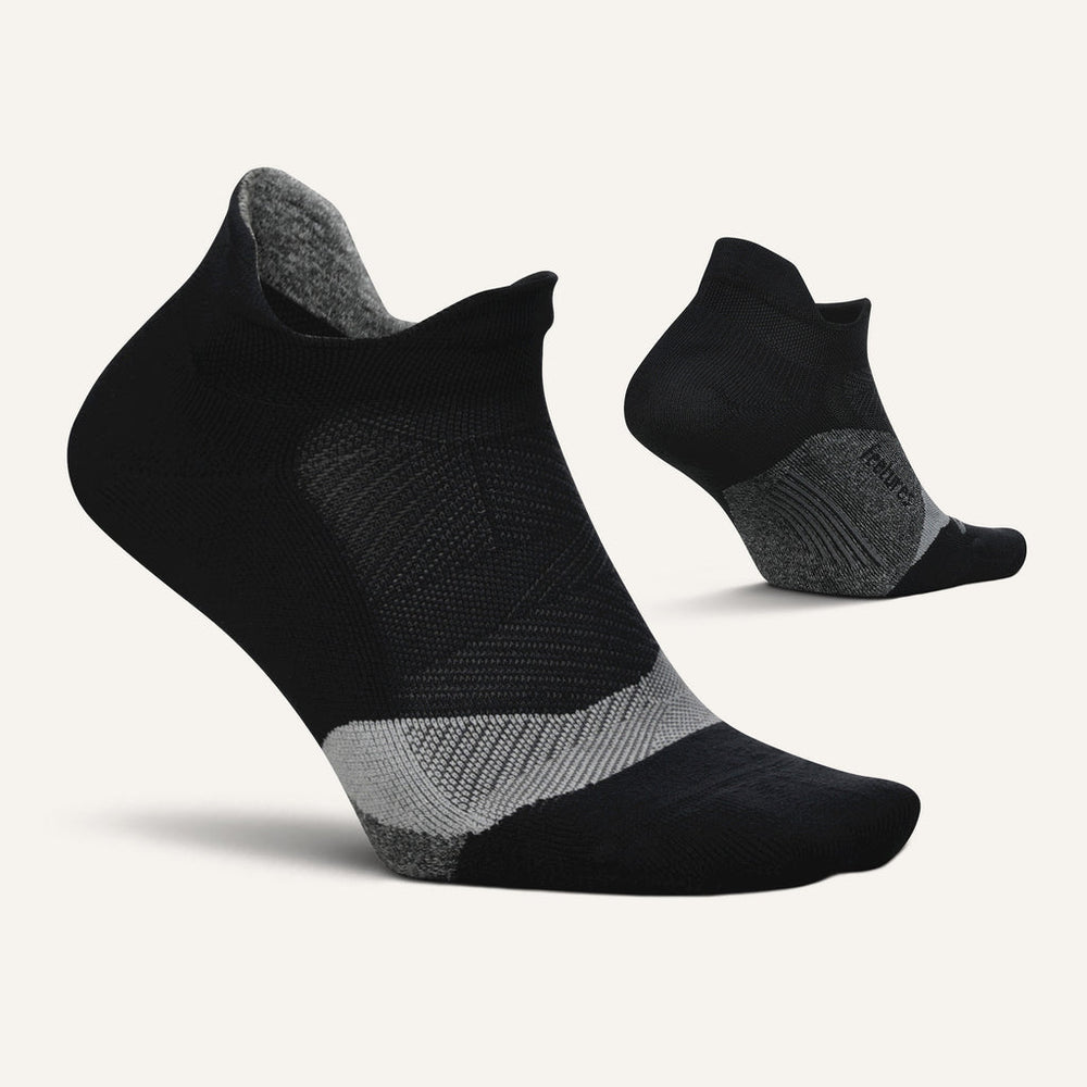 BLACK ELITE LIGHT CUSHION NO SHOW TAB SOCKS