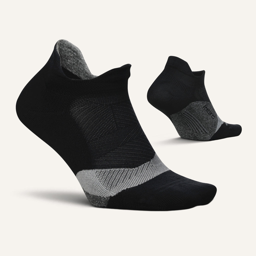 BLACK ELITE LIGHT CUSHION NO SHOW TAB SOCKS