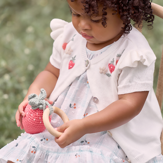 STRAWBERRY PICNIC SWISS DOT SUNDRESS & BLOOMER SET