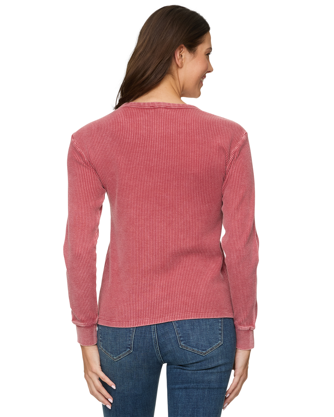 BERRY FAYSTON WAFFLE CREW KNIT TOP