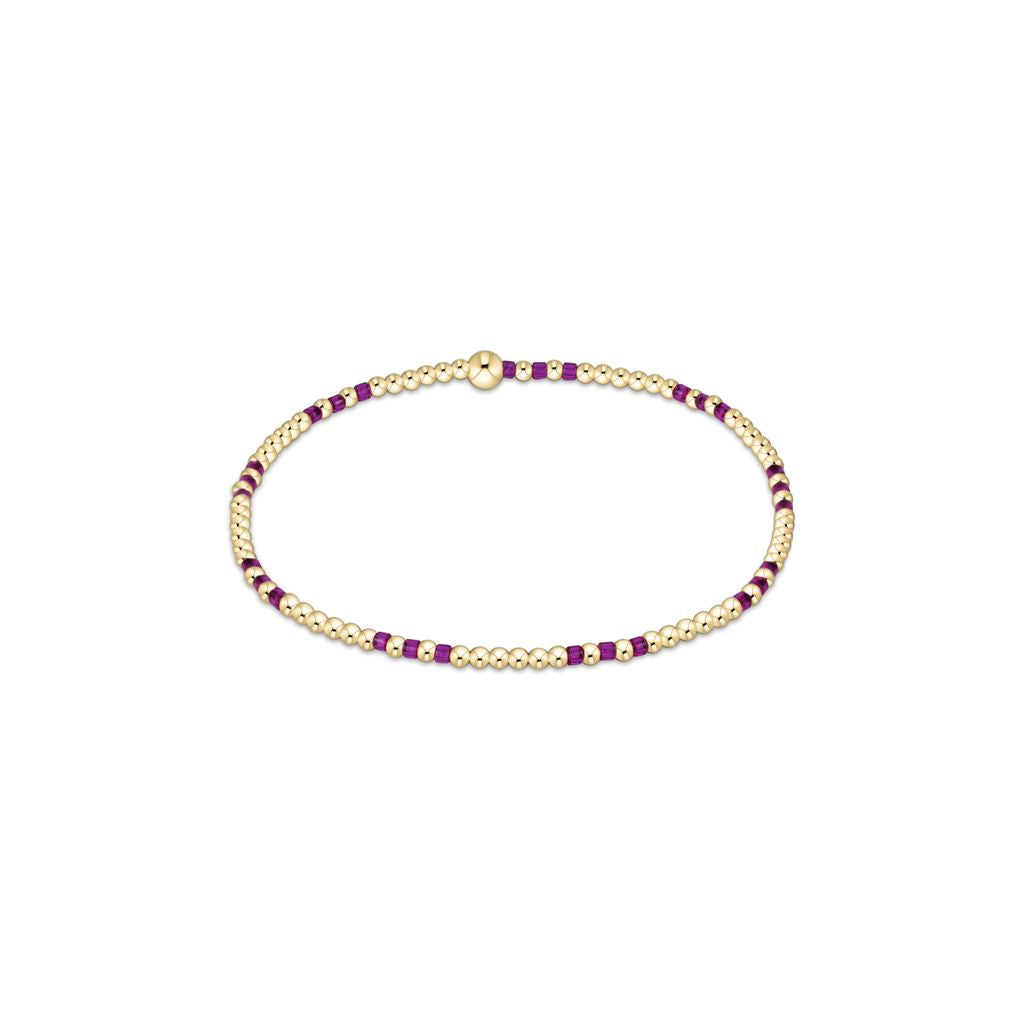 FUCHSIA HOPE JOY PATTERN 2MM BEAD BRACELET