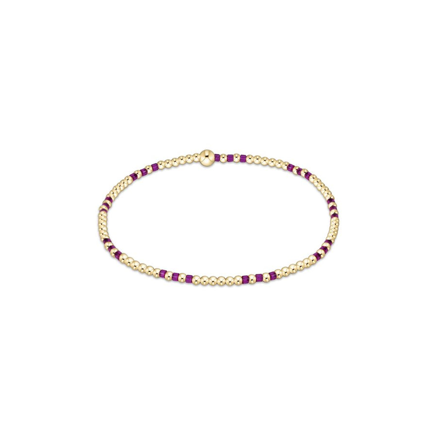 FUCHSIA HOPE JOY PATTERN 2MM BEAD BRACELET