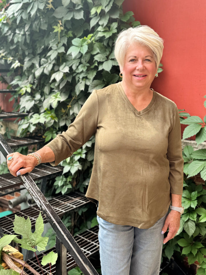 TILLY OREGANO 3/4 SLEEVE TOP