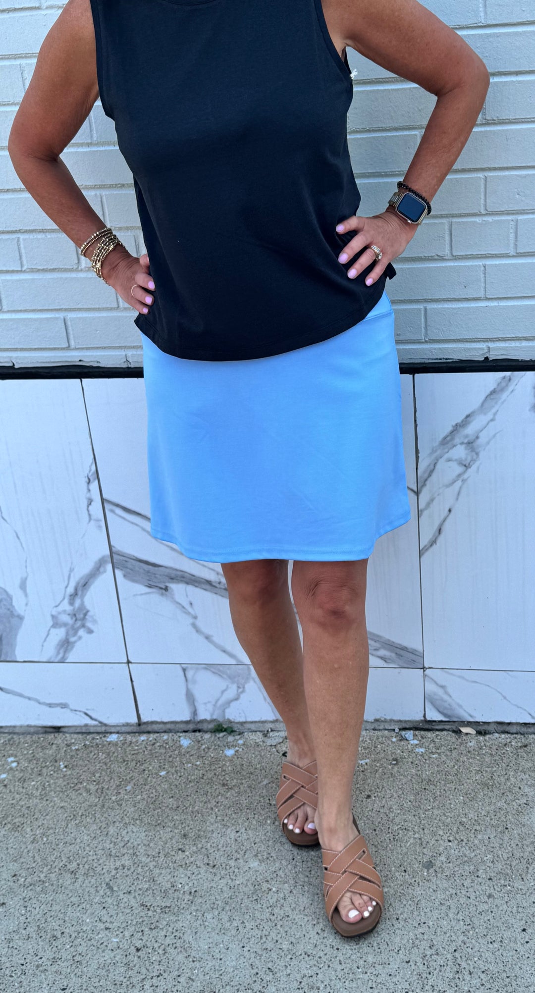 NIKKI CLEAR PERI PULL ON SKORT