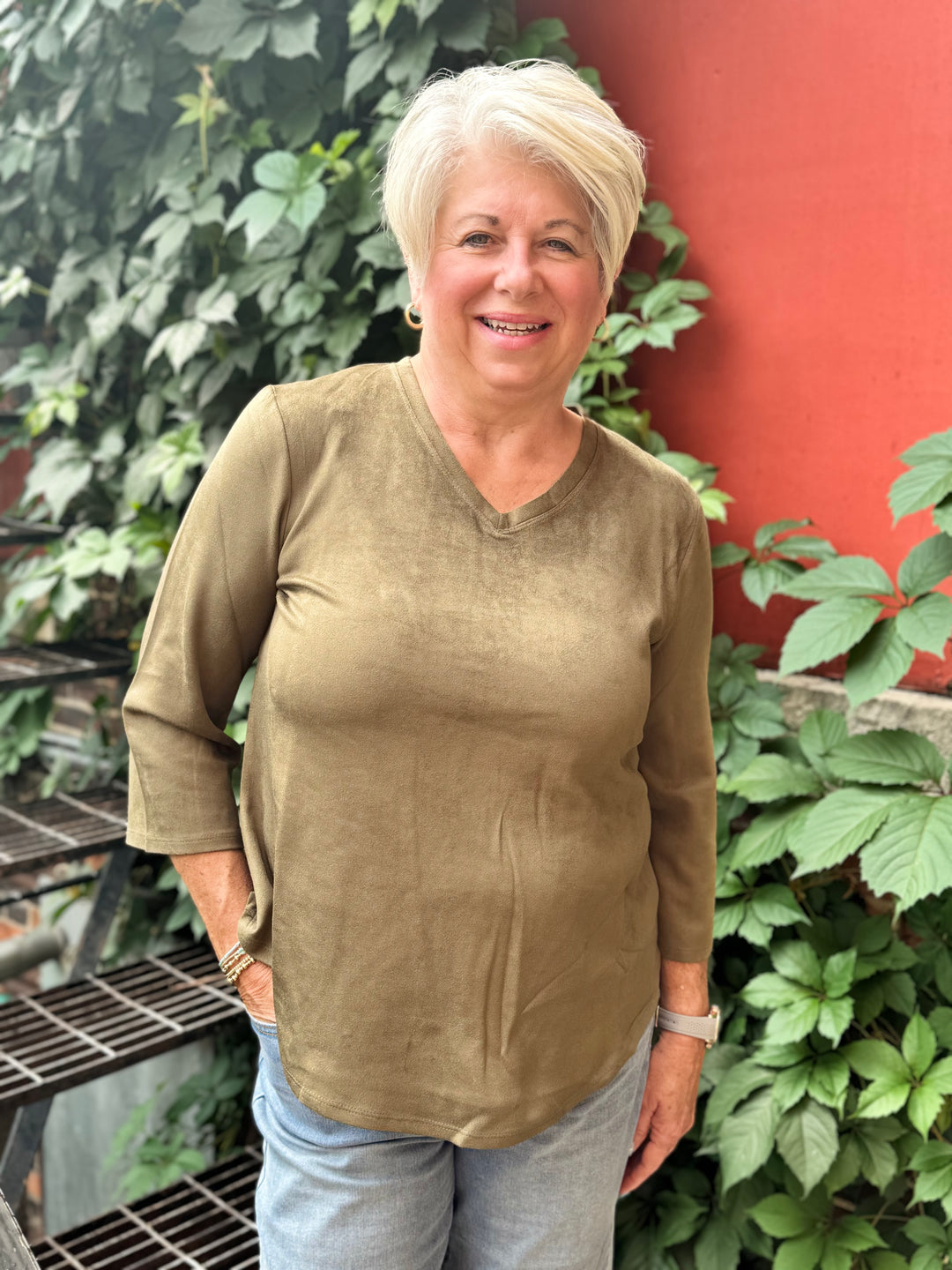 TILLY OREGANO 3/4 SLEEVE TOP