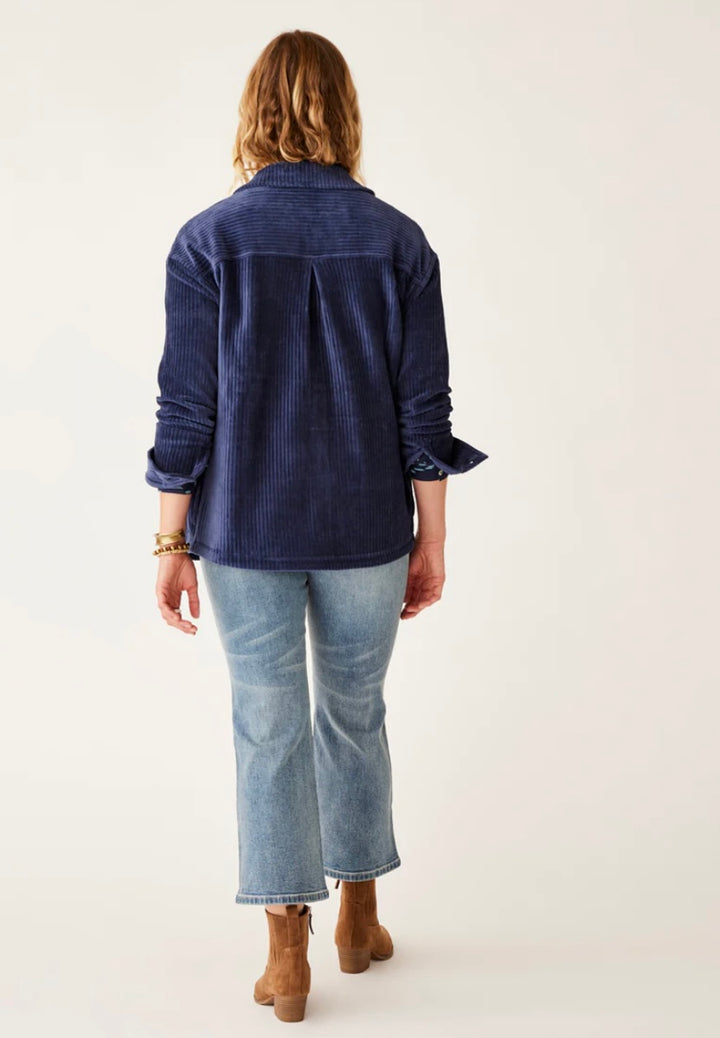 HUDSON NAVY STRETCH CORD SHACKET