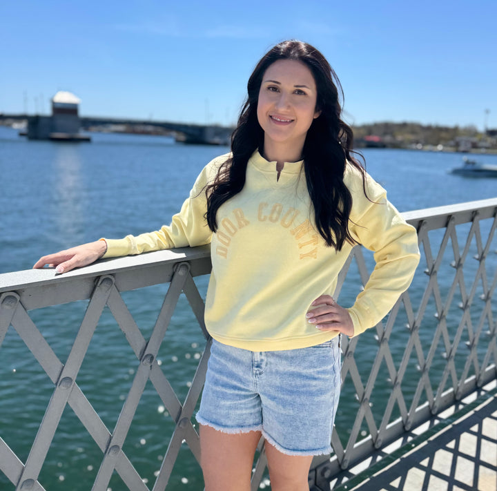 BUTTER DOOR COUNTY SPLIT CREW SWEATSHIRT