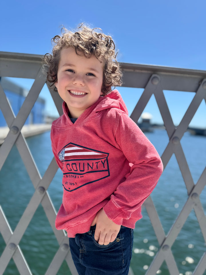 YOUTH DOOR COUNTY RED FLAG HOODIE