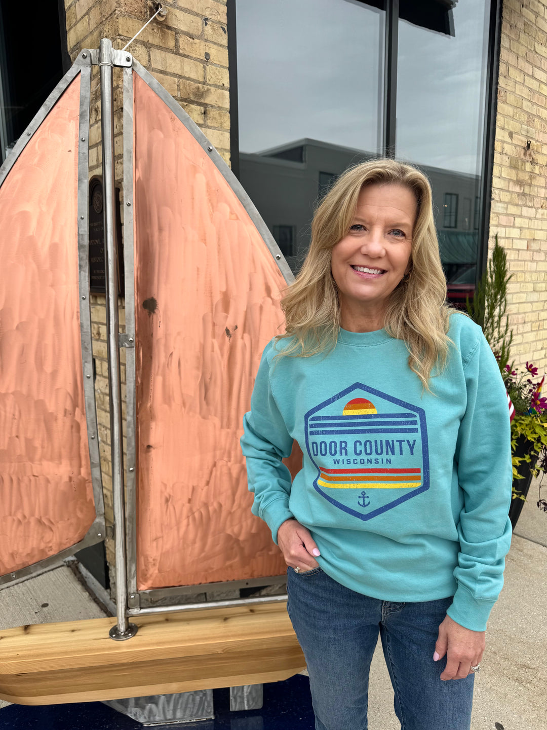DOOR COUNTY SUNSET & ANCHOR CREW SWEATSHIRT