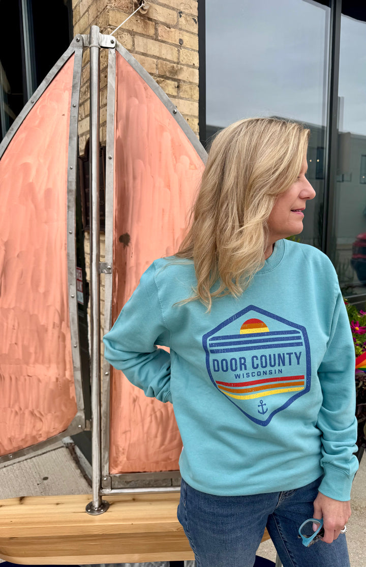 DOOR COUNTY SUNSET & ANCHOR CREW SWEATSHIRT