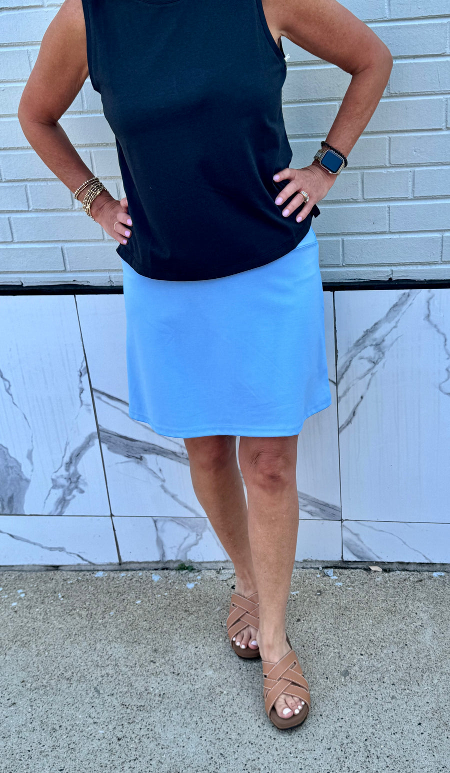 NIKKI CLEAR PERI PULL ON SKORT