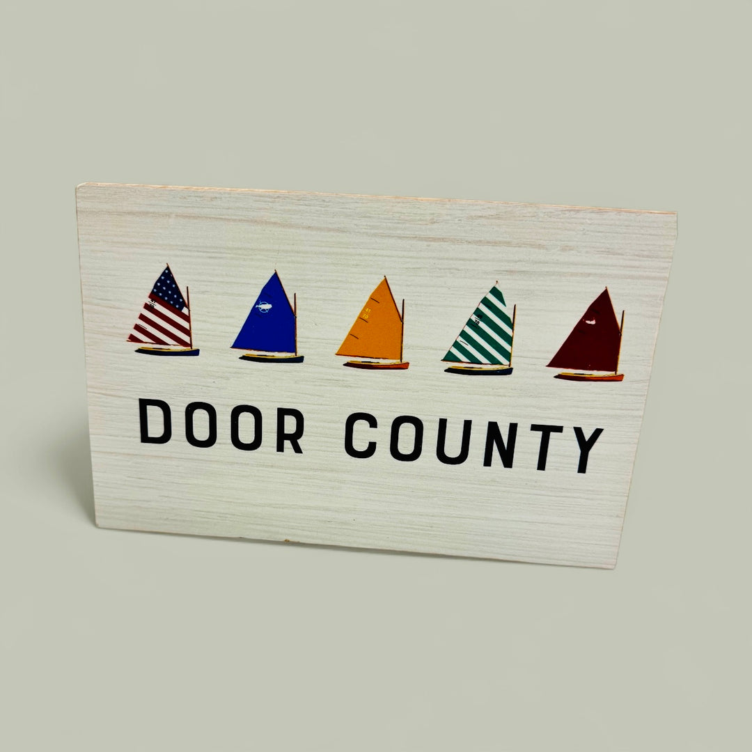 DOOR COUNTY SAILBOATS BLOCK SIGN