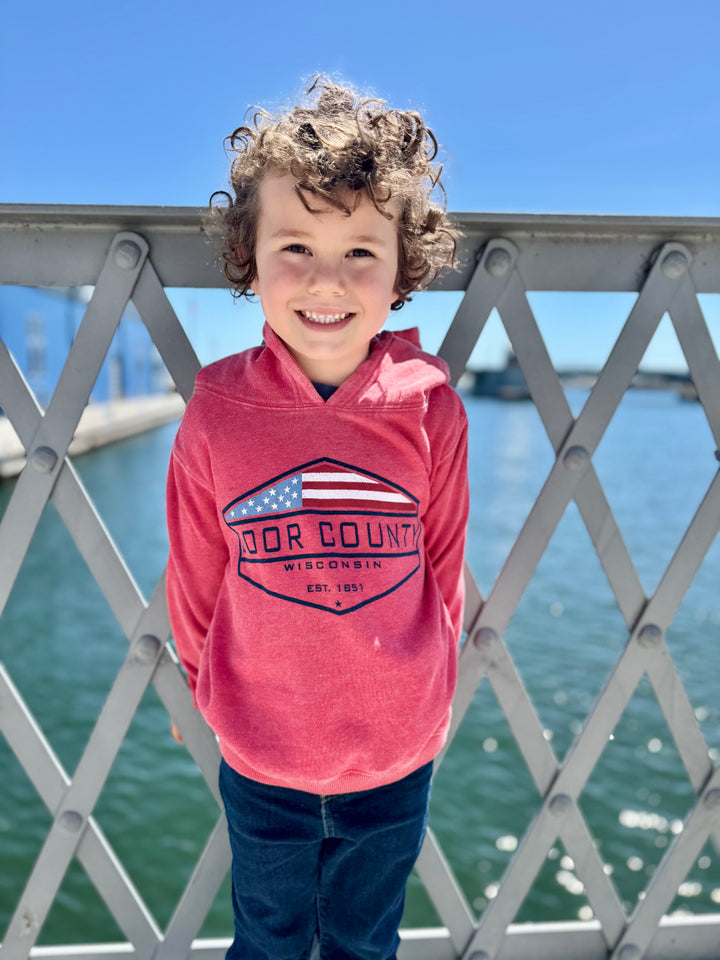 YOUTH DOOR COUNTY RED FLAG HOODIE