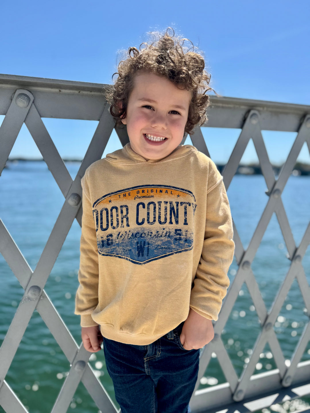 YOUTH DOOR COUNTY GOLD OUTFIELD HOODIE