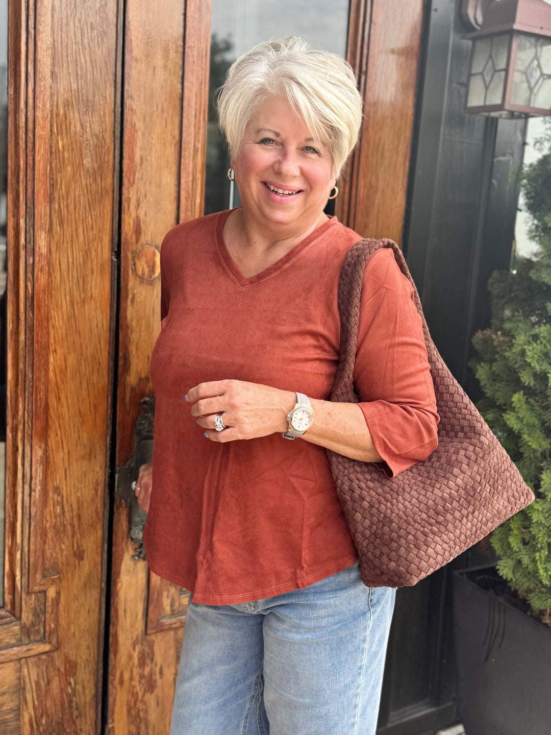 TILLY PAPRIKA 3/4 SLEEVE TOP