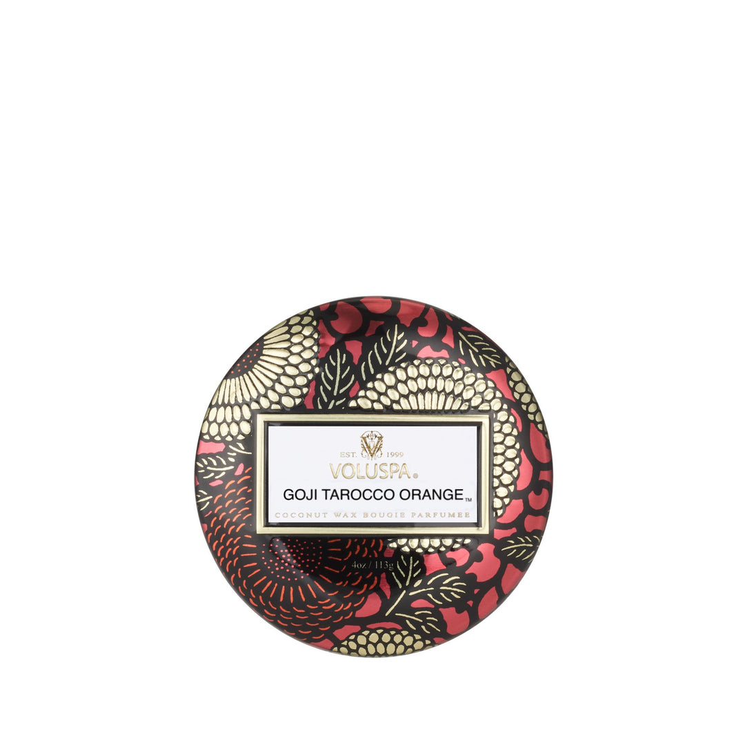 GOJI TAROCCO ORANGE MINI TIN CANDLE