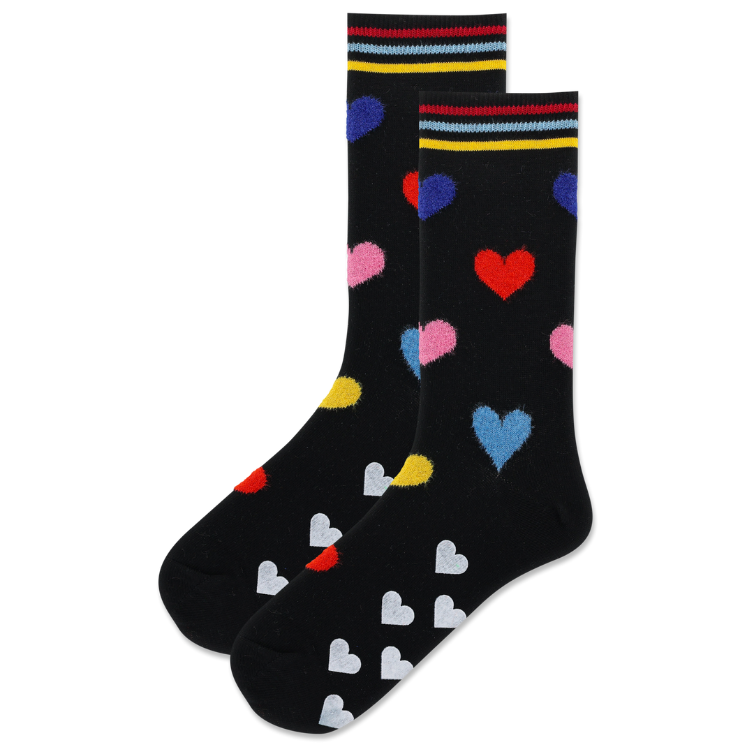 FUZZY HEARTS NON SKID SOCKS