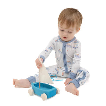 BUBBLY TUGBOATS 2 WAY ZIPPER ROMPER