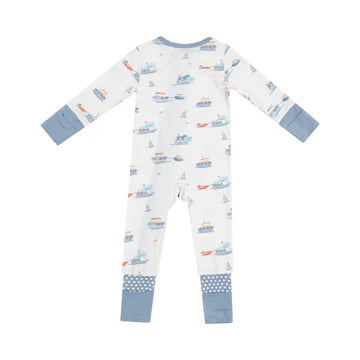 BUBBLY TUGBOATS 2 WAY ZIPPER ROMPER