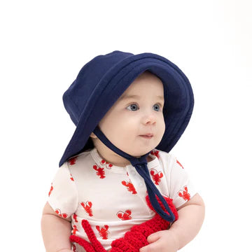 BUBBLY WHALE NAVY FRENCH TERRY BUCKET HAT