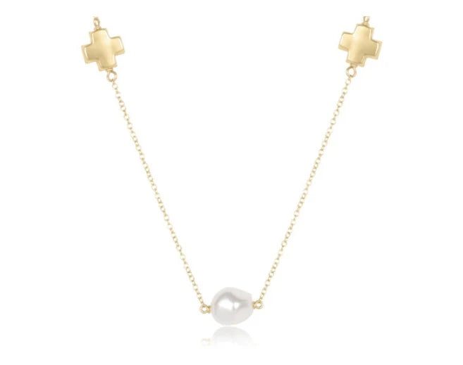 17" PEARL ADMIRE SIGNATURE CROSS SIMPLICITY CHAIN