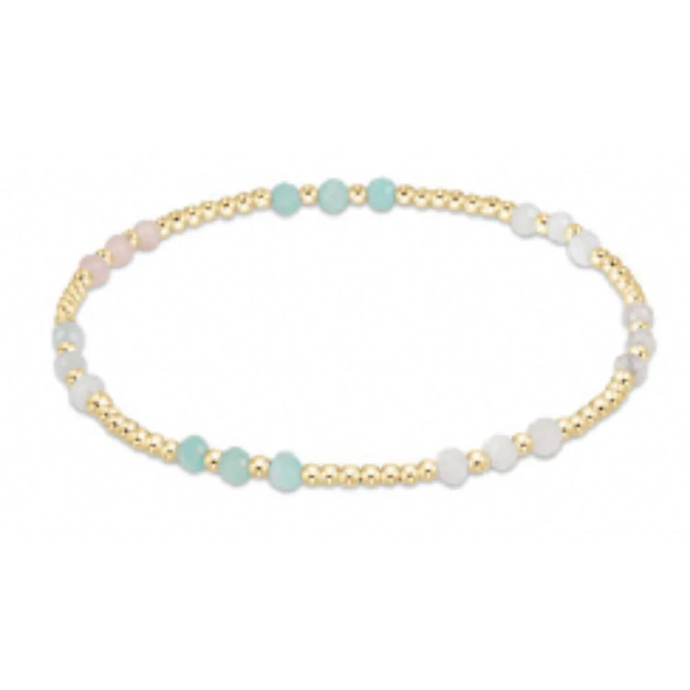 HOT MESS SS25 GEMSTONE GOLD JOY PATTERN 3MM BEAD BRACELET