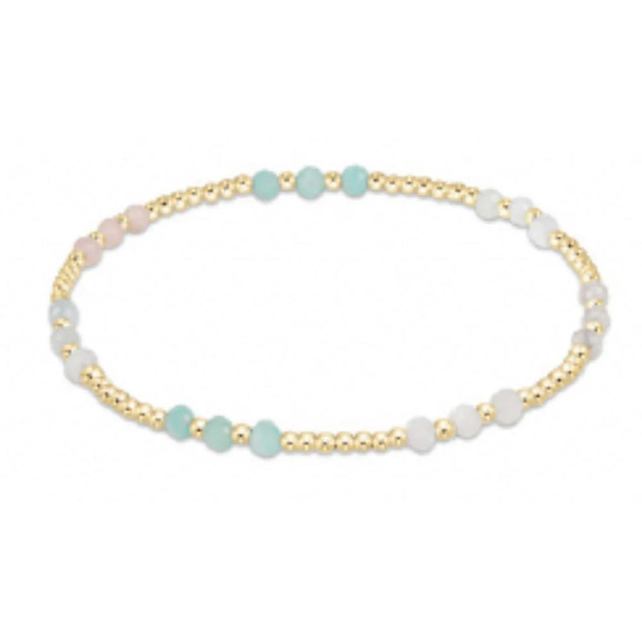 HOT MESS SS25 GEMSTONE GOLD JOY PATTERN 3MM BEAD BRACELET