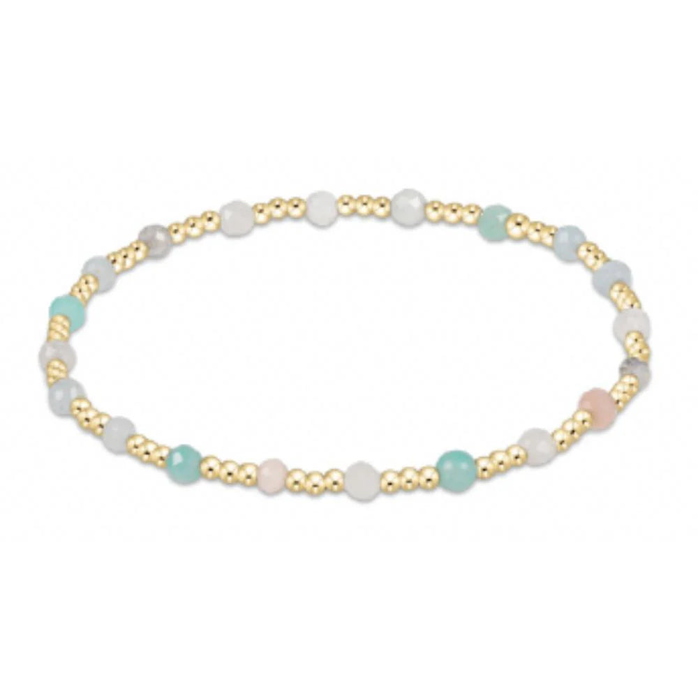 HOT MESS SS25 GEMSTONE GOLD SINCERITY PATTERN 3MM BEAD BRACELET