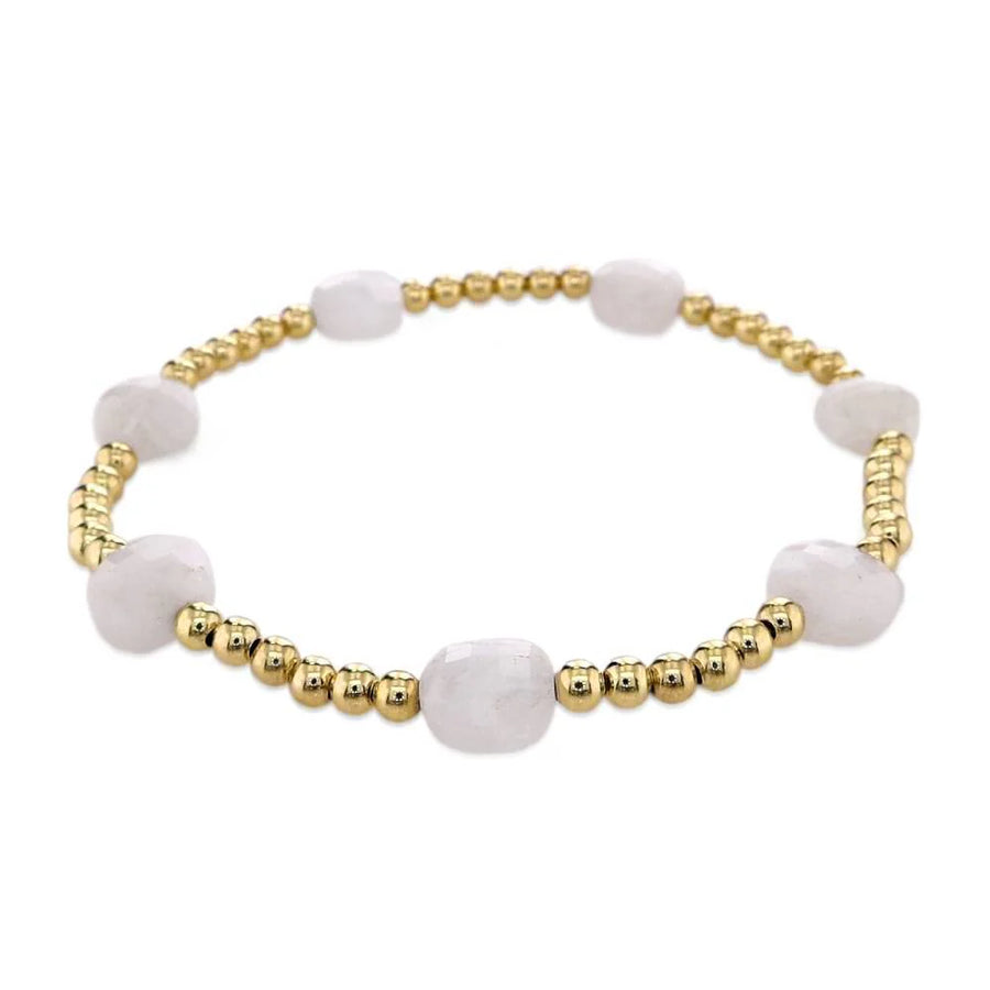MOONSTONE ADMIRE GOLD 3MM BEAD BRACELET